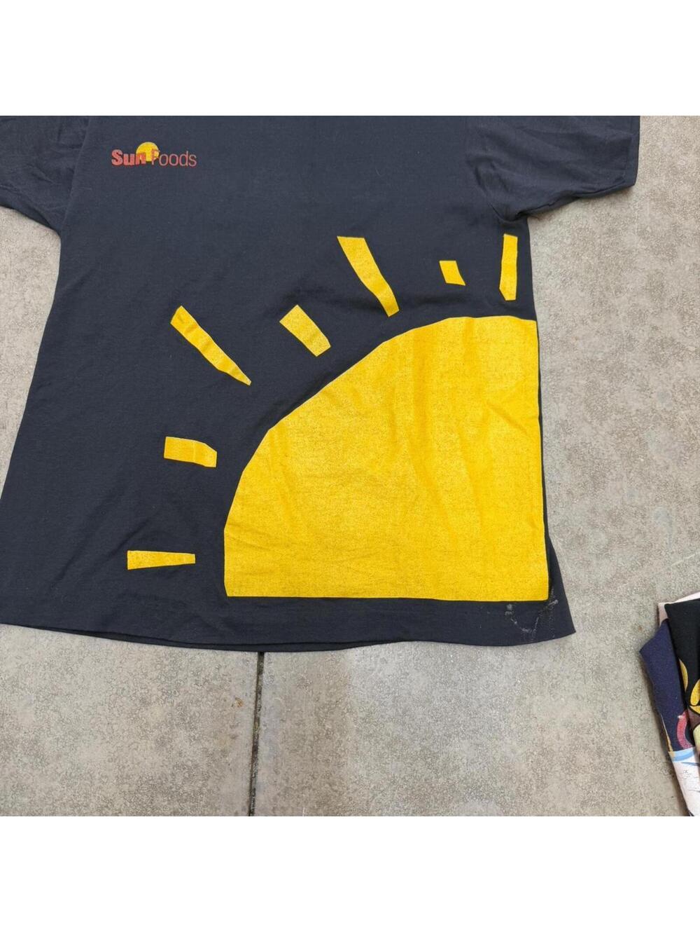 vintage sun foods supermarket black sunshine made in usa food shirt size medium - Picture 2 of 5
